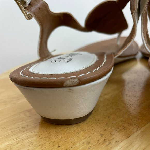 EuroSoft White with Gold Disk Accents Sandals by Sofft - Picture 6 of 7